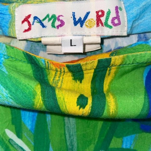 Jams World Watercolor Floral Side Tie Wrap Long Skirt Tropical Retro Size Large - Picture 7 of 11